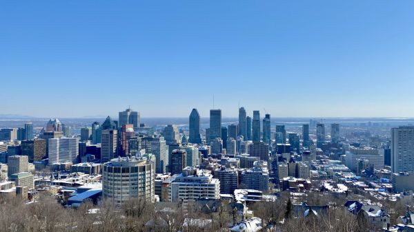 Vistas del skyline desde el Mont-Royal, uno de los miradores de Montreal