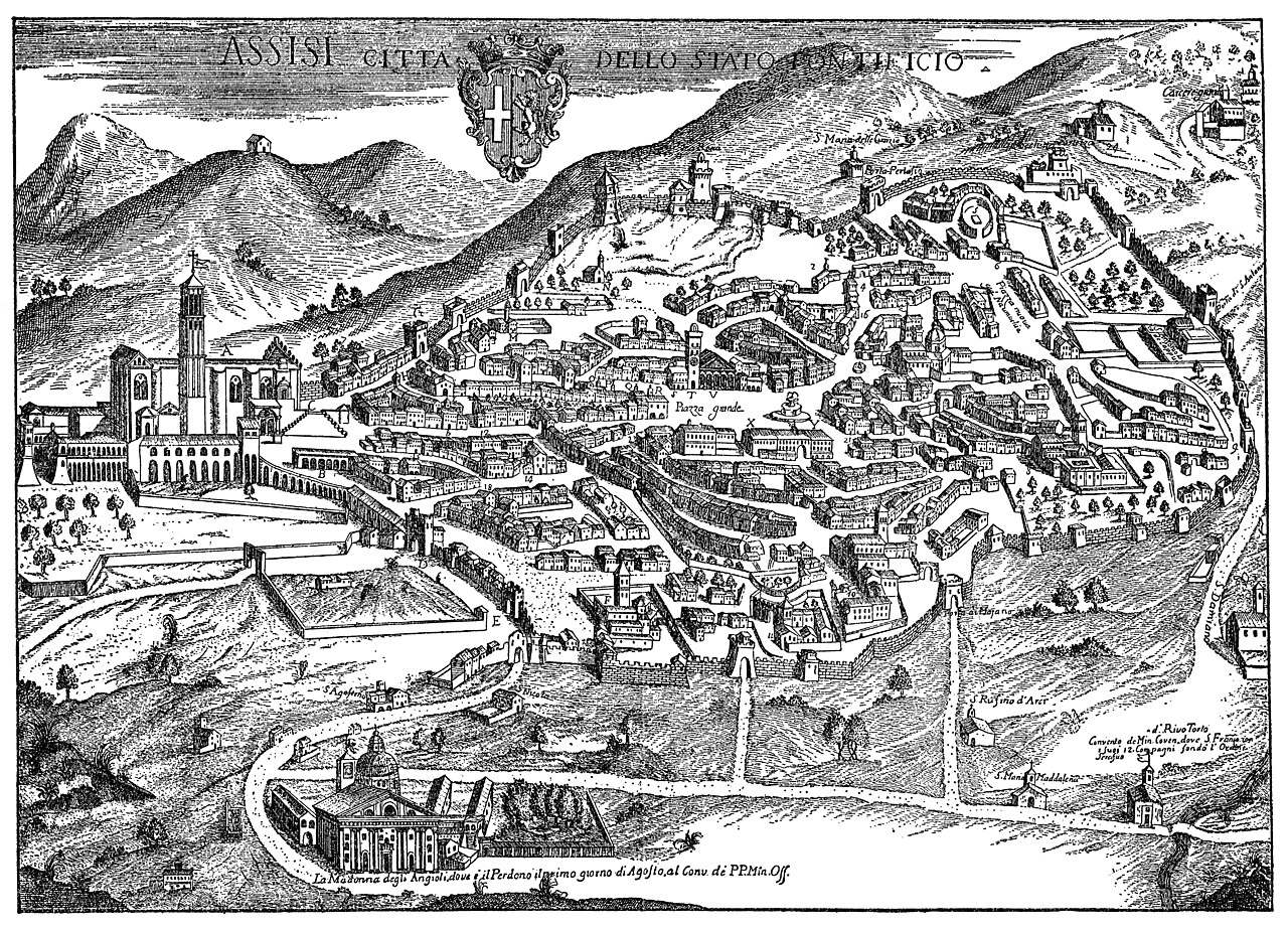 Vista panorámica de Asís sobre el valle de Umbría, uno de los grandes atractivos de qué ver en Asís
