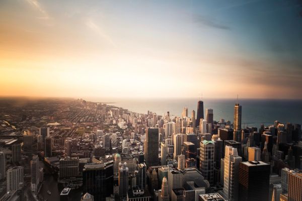 Entradas y museos en Chicago: vistas desde lo alto del Skydeck sobre el Loop.