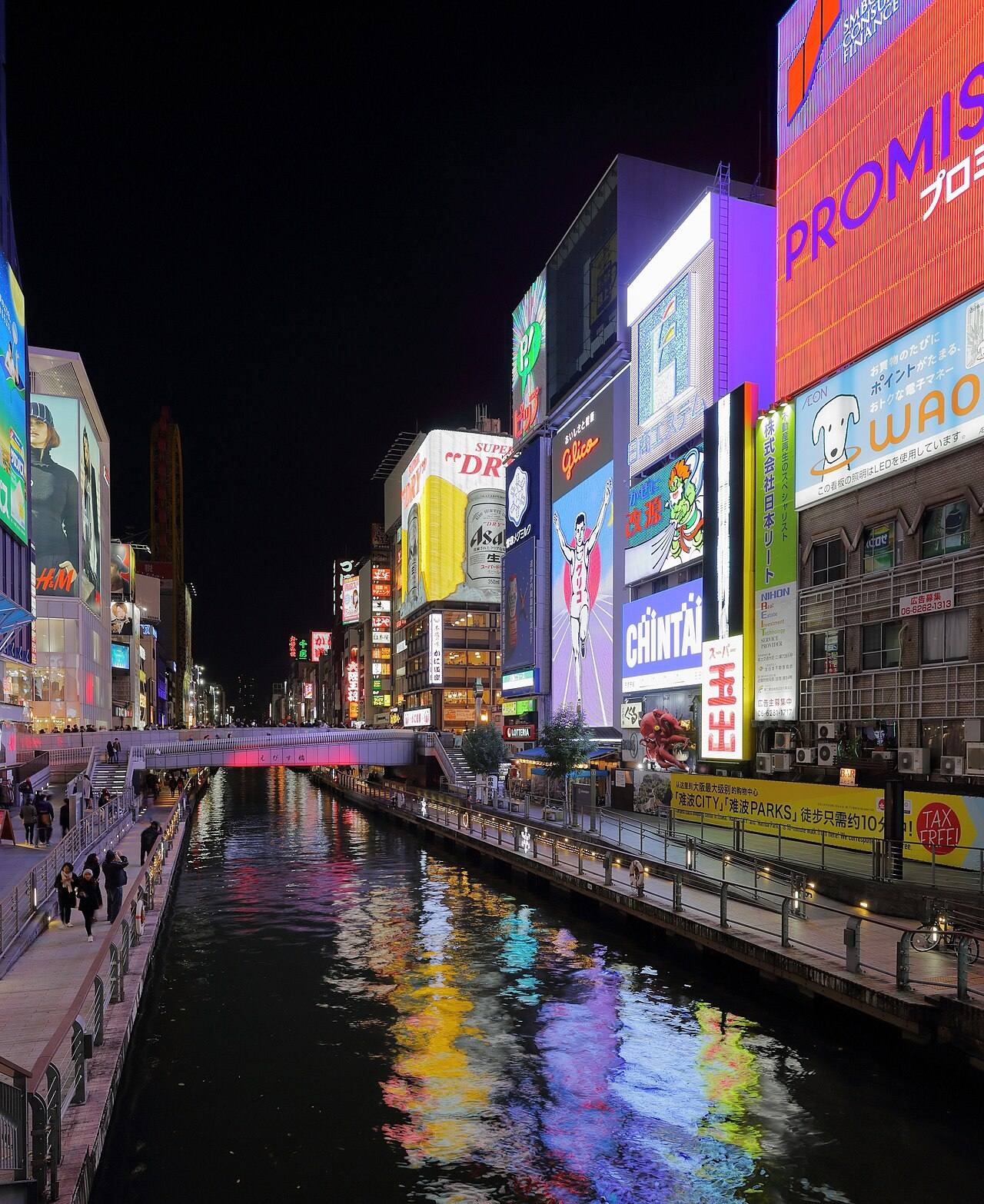 Un tour nocturno, una de las visitas guiadas en Osaka más populares por el ambiente de Dotonbori.