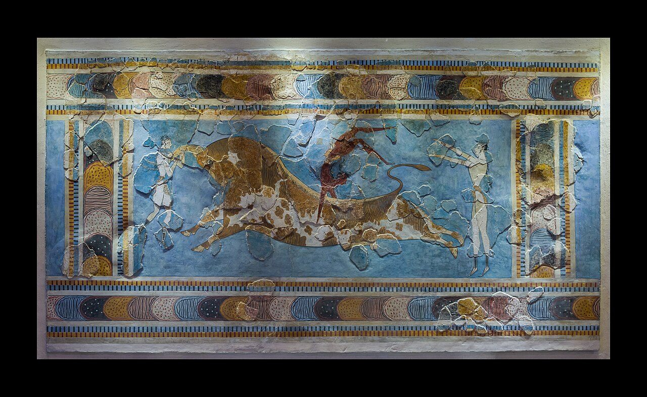 Frescos minoicos en el Museo Arqueológico de Heraklion