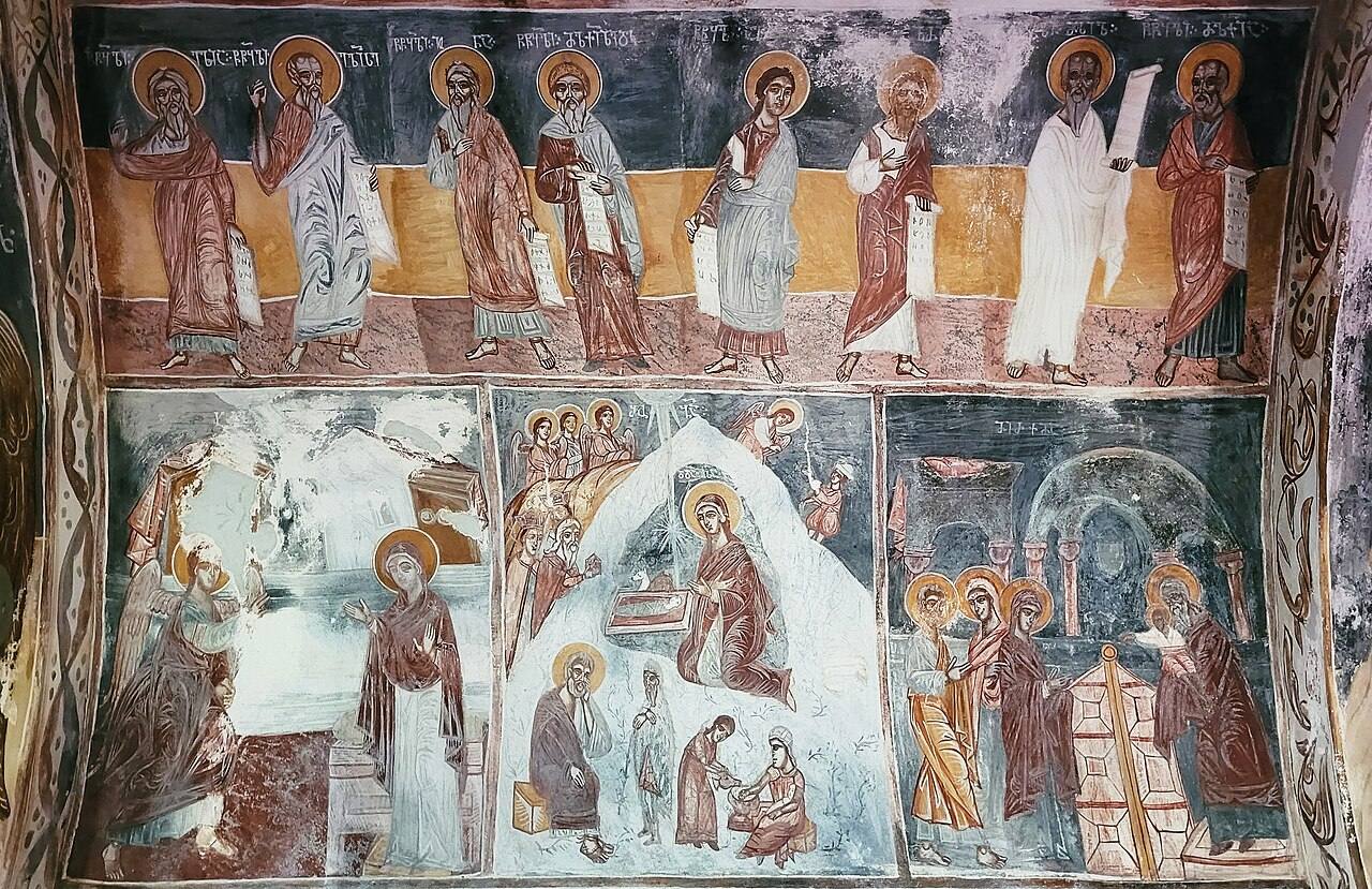 Los frescos originales del monasterio de Gelati, cerca de Kutaisi