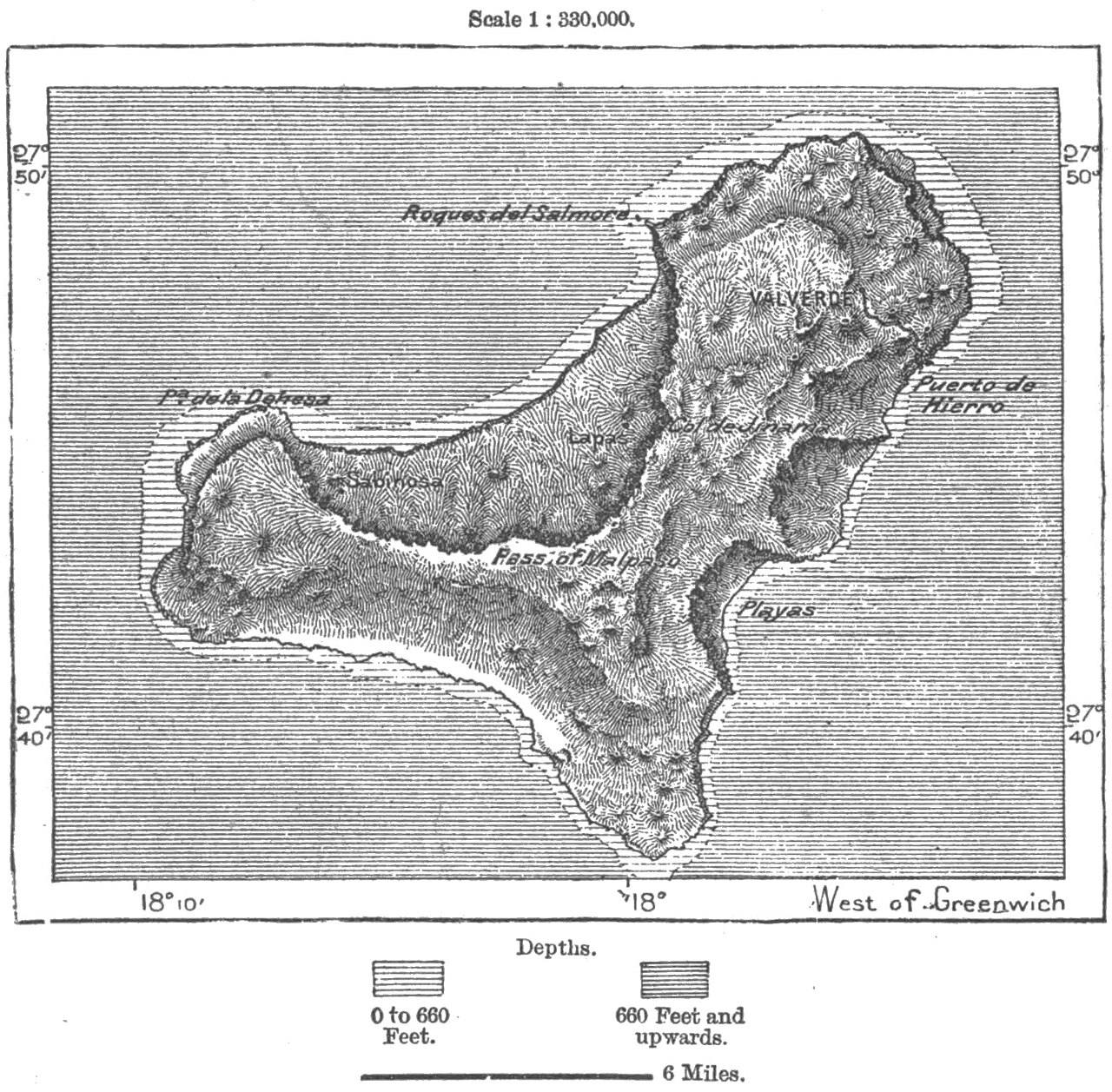 Costa volcánica de El Hierro, la isla más occidental de Canarias