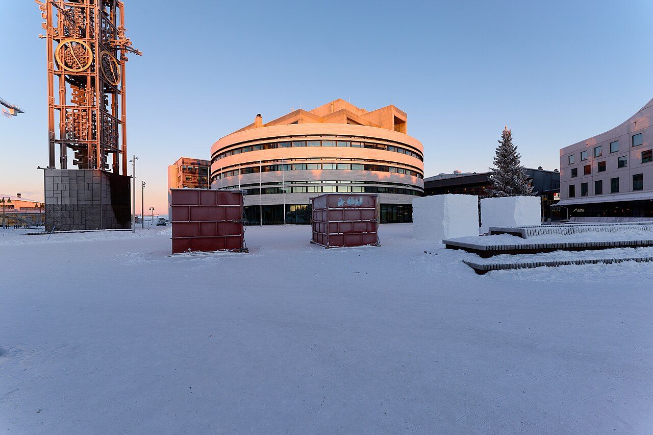 Panorámica invernal de Kiruna, la ciudad más al norte de Suecia