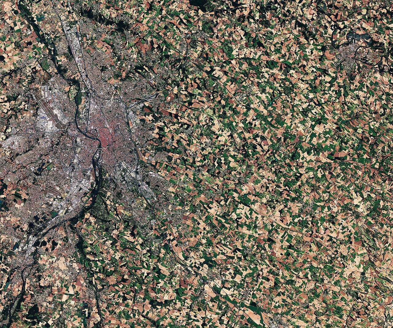 Vista de Toulouse, la Ciudad Rosa, con sus característicos edificios de ladrillo